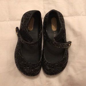 Mini Melissa Campana. Black/Silver Glitter. Size 8